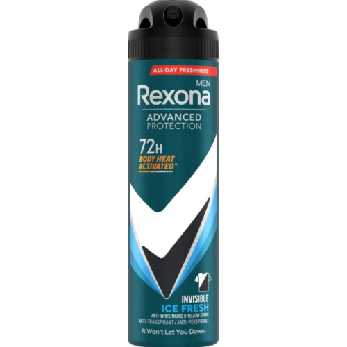 Антиперспирант-аэрозоль мужской Rexona Men Прозрачный лед 72 часа, 150 мл